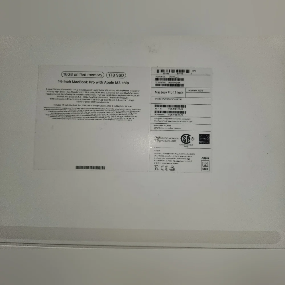 Apple MacBook Pro 14-inch Model #A2918 512GB Replacement EMPTY BOX ONLY!